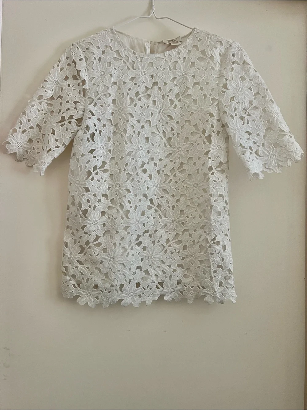 Kate Spade White Floral Lace Top sz 0